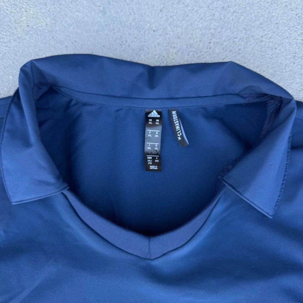 Adidas ClimaStorm Men Size 2XL Navy Blue Pullover Long Sleeve Athletic Jacket‎